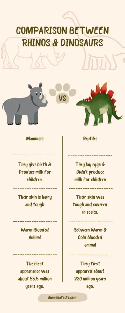 Rhino vs dinosaur comparison infograph